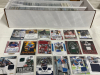 2500+ MLB Baseball & NFL Football Trading Cards Autos Patches Rookies #ed Topps Donruss Panini Bowman In a 3 Row Card Box - 2