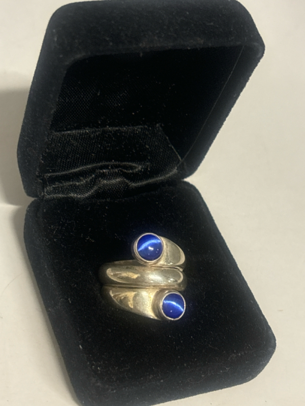 Star Sapphire Taxco 925 Sterling Silver Ring Signed