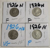 1926 Near 6 Canadian Five Cent Nickels in Coin 2×2 Holders , Four (4) 1926 Nickels Various Condition