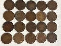 20 1911-1920 Large Canadian 1 Cent King George Pennies 2 For Each Year