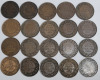 1916 - 1919 Canadian King George V Large One Cent Pennies . Five Coins from Each Year