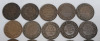 1916 - 1919 Canadian King George V Large One Cent Pennies . Five Coins from Each Year - 2