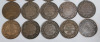 1916 - 1919 Canadian King George V Large One Cent Pennies . Five Coins from Each Year - 3