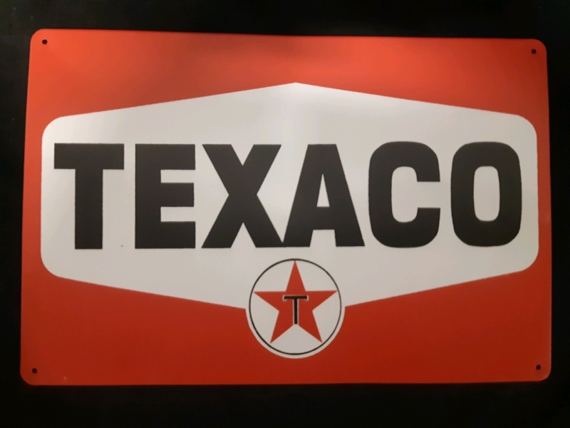 New " Texaco" Hanging Metal Wall Sign ( 12" x 8" )