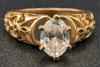 Lovely Stamped 14K Gold D.R.L. Ring Size 7 with Large Prong-Set Faceted Cubic Zirconia Stone - 4