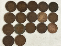 17 1913 Large Canadian 1 Cent King George Pennies