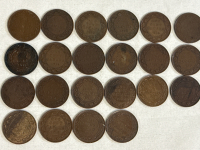 22 1916 Large Canadian 1 Cent King George Pennies