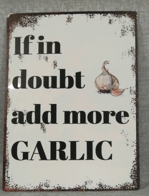 New Garlic Metal Tin Sign 12x16"