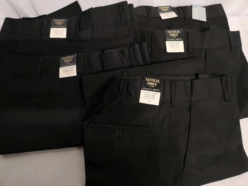 5 New APG sz 44 Waist & 36" Length Men's Tactical Force Black Twill Pants *Pants fit Small*
