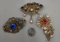 3 Vintage Brooches