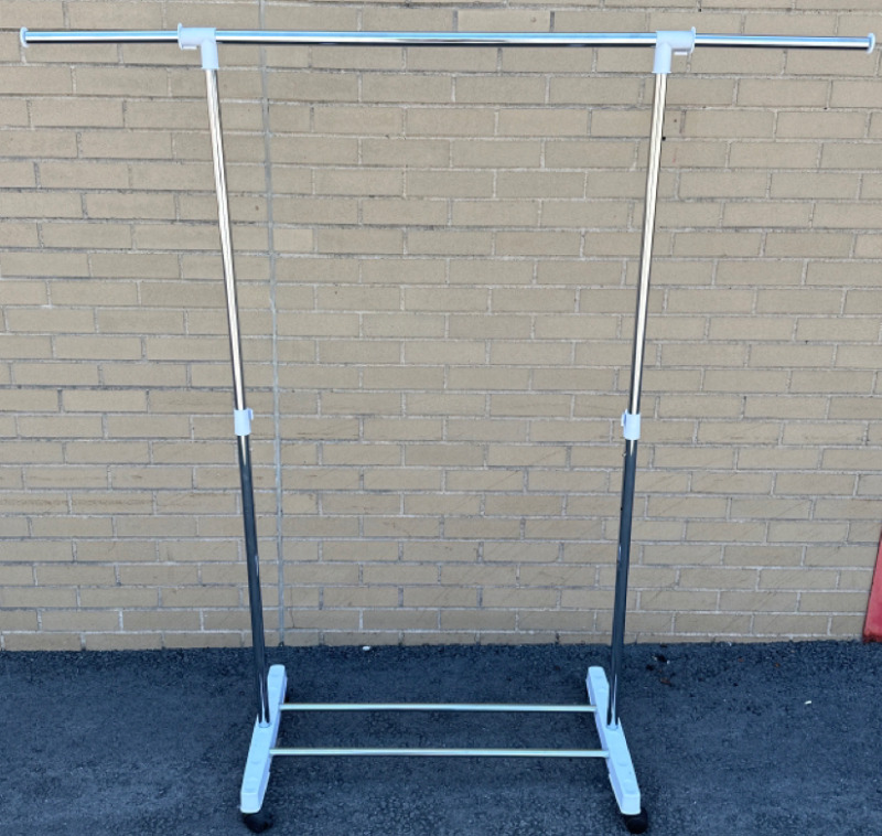 Rolling Adjustable Clothing Rack Up To 61” Tall 58” Wide Pre-owned