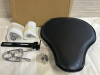 New HiFast Leather Motorcycle Custom Solo Spring Bracket Seat Hard Bottom Approximately 14”