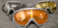 3 New Black Ski/ Cycling Glasses With Differnt Color Lenses