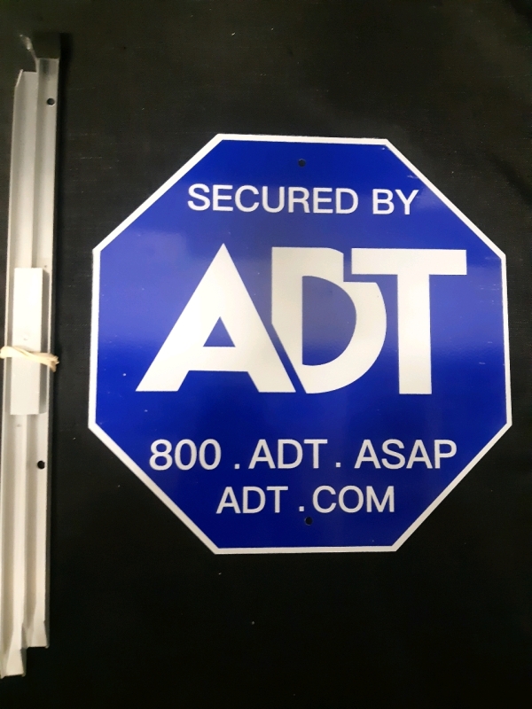 New ADT Security Sign " Secured By ADT 800.ADT.ASAP.ADT.COM"