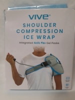 New Vive Shoulder Compression Ice Wrap With Integrated Arctic Flex Gel Packs | Hot & Cold Therapy