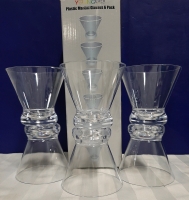 New YoungEver 6 Plastic Martini Glasses 3.75" Tall