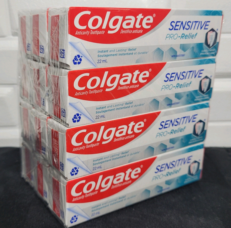 Colgate Sensitive PRO-Relief Toothpaste , Twelve (12) 22ml Tubes - New , Sealed