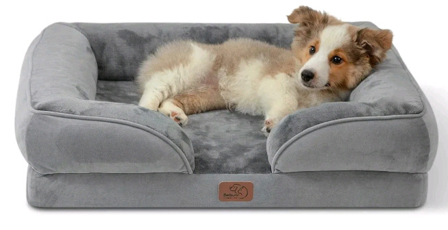 New | Bedsure Comfy Pet; Waterproof Convoluted Foam Pet Sofa With Removable Washable Cover & Non Skid Bottom ( 28" x 23" x 6.5" ) * Retails 69.99*