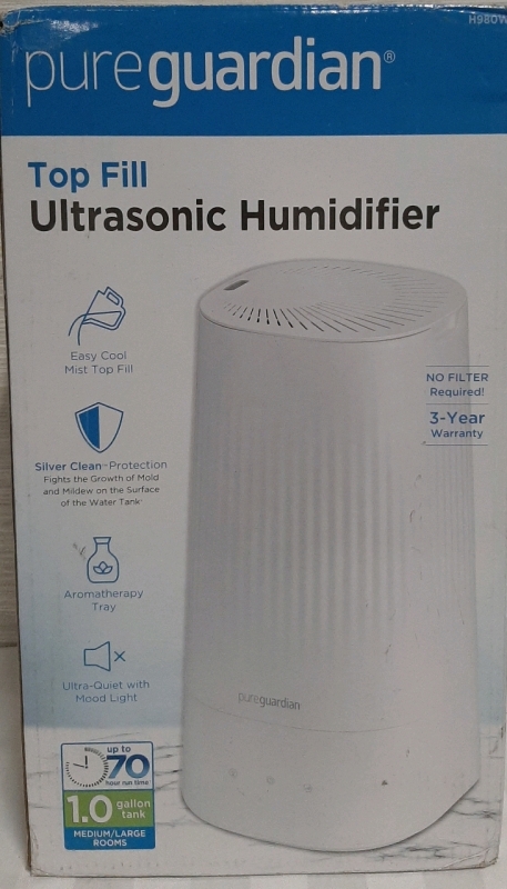 New in Box- Pure Gardian Top Fill Ultrasonic Humidifier