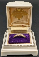 Lovely Vintage 10K Gold Dainty Ring | Size 5 | With Vintage Art Deco Hard W. Wonnacott Ring Box