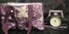 Purple Faux Jewel Handbag Shaped Clock Good Shape 9"x12"x2.25" And Thirty-One Shopping Back Lots Of Pockets Excellent Shape 15"x10"x7