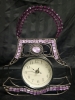 Purple Faux Jewel Handbag Shaped Clock Good Shape 9"x12"x2.25" And Thirty-One Shopping Back Lots Of Pockets Excellent Shape 15"x10"x7 - 2