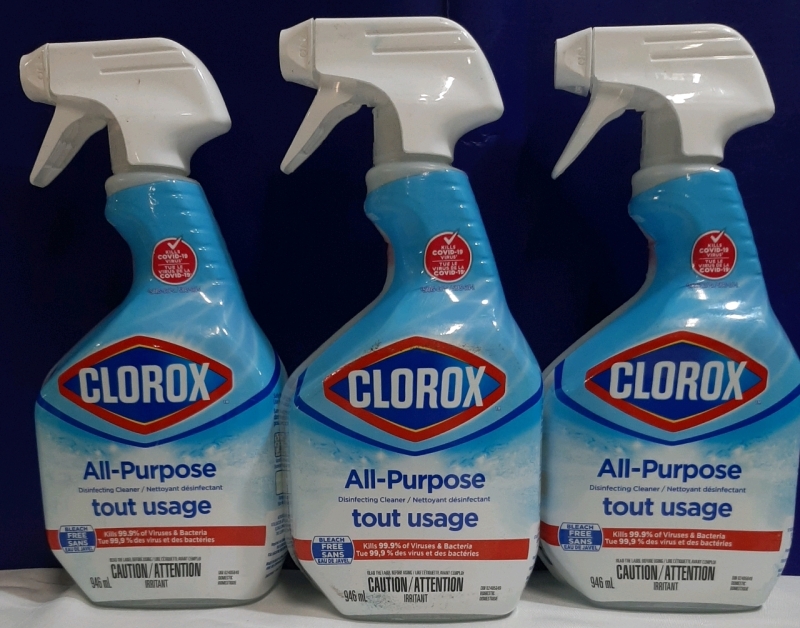 3 New Bottles of Clorox All-Purpose Disinfecting Cleaner 946ml each