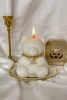 New in Box-Anais Chubby Bear Candle in White Retail $64.00<br/>3.5”H x 3” W Stock Photo Used