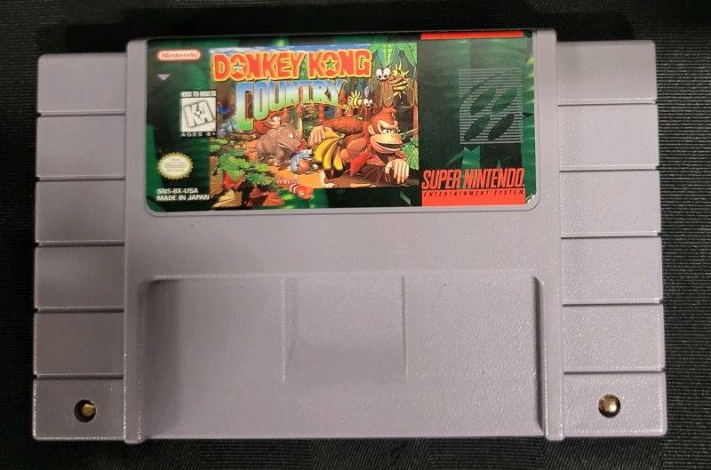 Vintage Donkey Kong Country Game Cartridge For The Super Nintendo Entertainment System