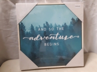 New "And So The Adventure Begins" Canvas Wall art ( 16 x 16")