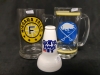 Vintage NHL Buffalo Sabres Original Logo Glass Handled Mug 5.5" Tall, Vintage Niagara Falls Glass Handled Beer Mug 5.5" Tall and Vintage Pepsi Bottle It Can To Bottle Transformer