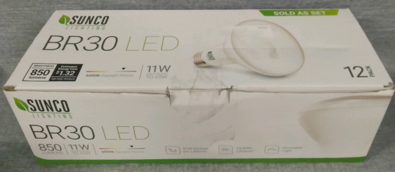 12 New Sunco Lighting BR30 LED 11W Bulbs