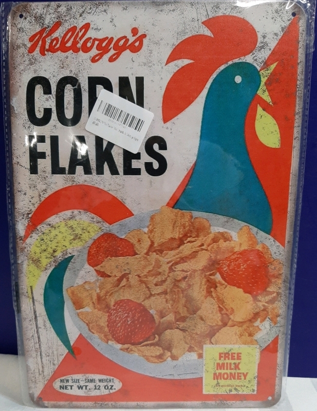 New Metal Sign Kellogg's Corn Flakes 11.75" X 8"