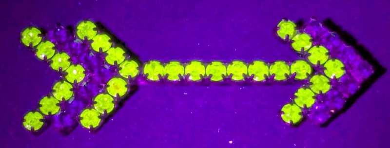 Fantastic Vintage Uranium Glass Rhinestone Arrow Brooch | 3" Long