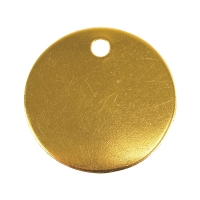 100 New 1.5" Round Brass Tags Model: 1098B / 41857