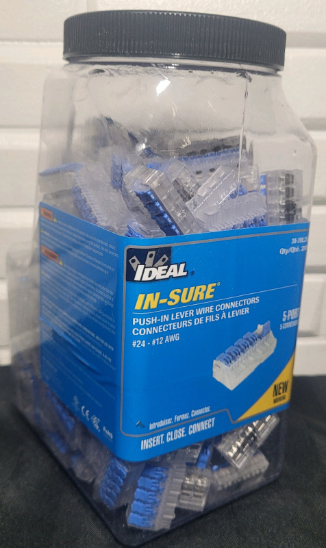 IDEAL In-Sure Push-In Lever Wire Connectors #24-#12AWG , 200pcs. - New