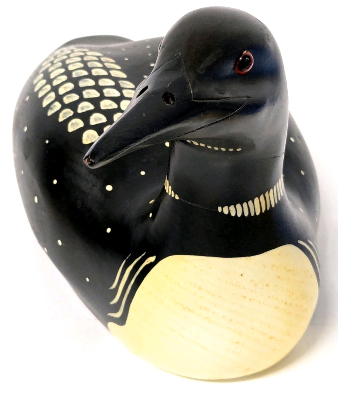 Vintage 1986 Expo Wood Carved Loon | 14.5" Long x 5.25" Wide x 6.75" Tall