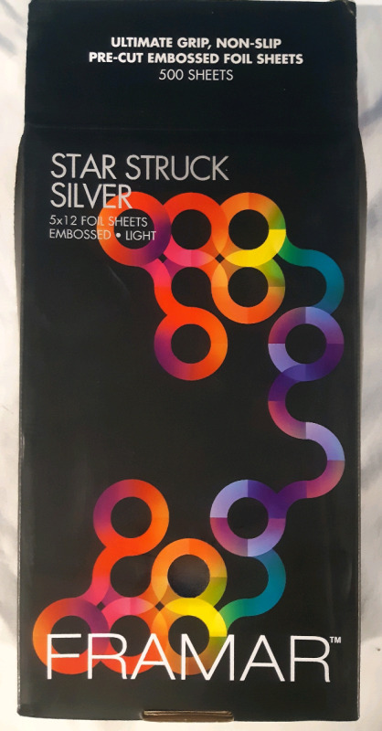 New | Framar Star Struck Silver Light Weight Ultimate Grip Non-Slip Pre-Cut Embossed Foil Sheets ( 500 Total ) * 5" x 12" *