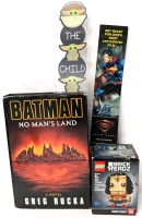 New Sealed LEGO Wonder Woman Brick Headz #41599 & Hardcover Novel "Batman: No Man's Land" by Greg Rucka w 2 Bookmarks