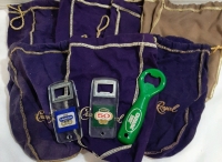 7 Crown Royal Bags 3 Sizes 8.75" X 5.5" 8" X 4" 12" X 4.5" 3 Bottle Openers Labatt's Lite Labatt's 50 Canada Dry Largest Opener 5.5"