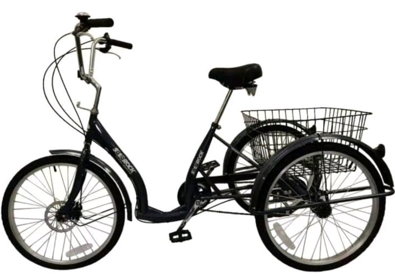 New SOLOROCK 24" Ugile 6 Speed Adult Tricycle Matt Black Retails $359.99