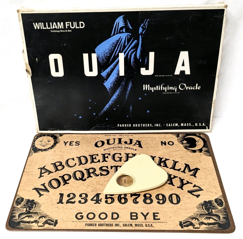 Vintage 1960s | OUIJA Board / Mystifying Oracle / William Fuld Talking Board Set | with Original Box, Board & Planchette | Parker Brothers, Inc | Salem Mass. USA