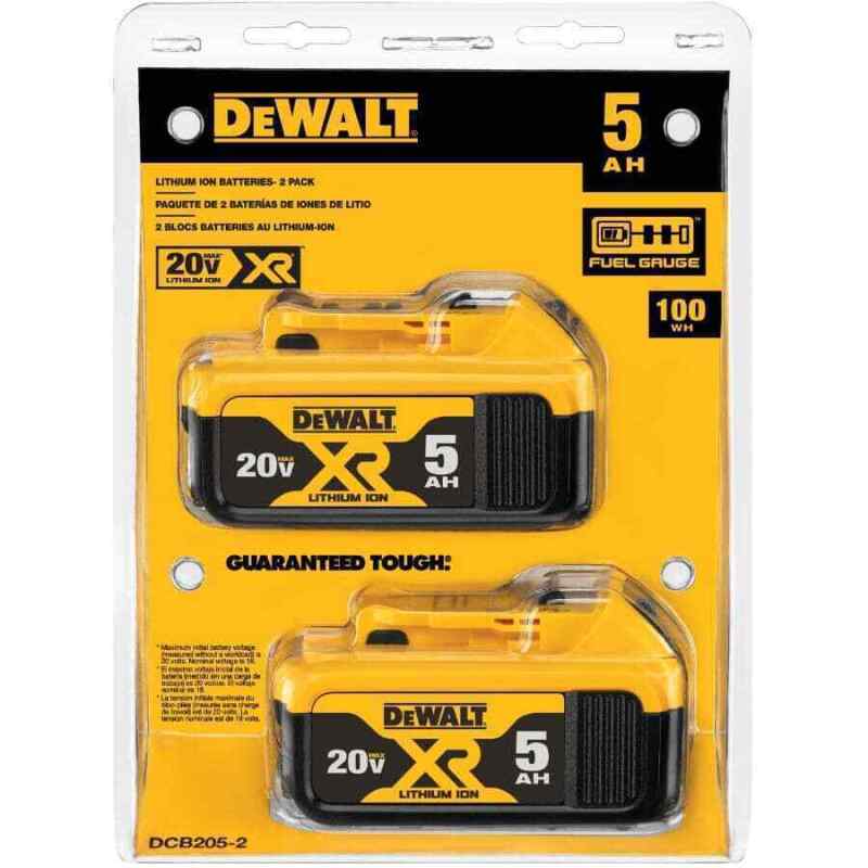 DEWALT 20V Max XR Lithium-Ion 5.0 Ah Battery - 2 Pack