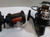 2 Fishing Reels Triton Speed Master TSM IV FS with Fighting Star by Shimano & Penn Battle II Salt Water Reel Great Condition