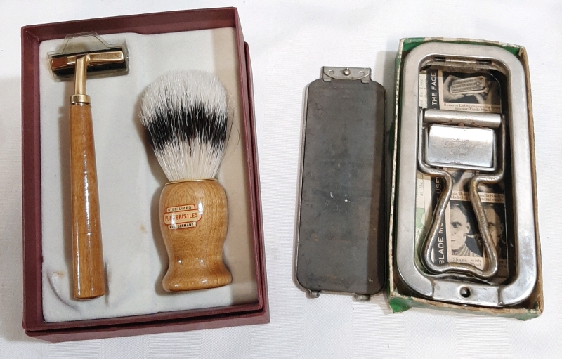 Vintage Rolls Razor Blade Sharpener set from England Circa 1927 w/Instructions 6" X 3" X .50" Gent's West German Razor & Brush Good Condition