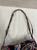 Vera Bradley Frannie Small Crossbody Black Paisley Floral<br/>Small Shoulder Bag, Adjustable Strap 9” x 7” - 4