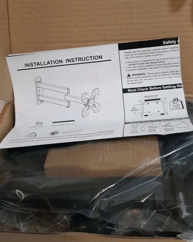 New Elived Full-Motion TV Wall Mount Max 33lbs