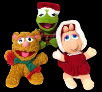 3 Vintage McDonald's x MUPPET BABIES Christmas Plush Dolls | Baby Kermit, Miss Piggy & Fozzie | 6" Tall each
