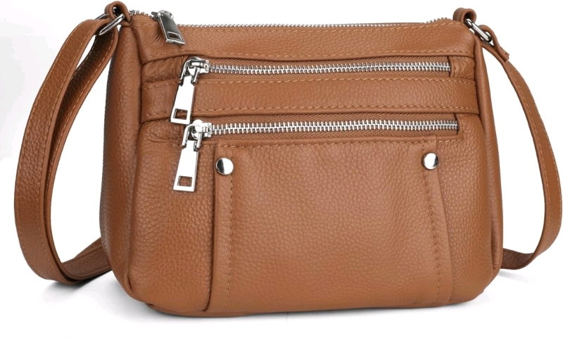 New Befen Genuine Leather Small Crossbody Purse with Multi Zipper Pockets - Retails for $53