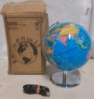 New Spinning 20cm Electronic Globe Nightlight For Kids ( 10" Tall ) *Tested For Power*
